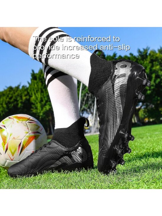 Unisex High-Top Soccer Cleats - Lace-Up Indoor Turf & Outdoor Football Shoes for main image 2